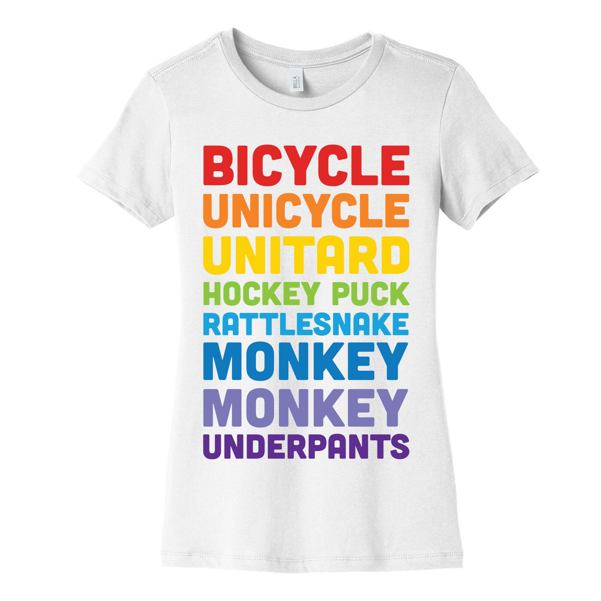 Bicycle Unicycle Unitard Hockey Puck Rattlesnake Monkey Monkey Underpants Women's Cotton Tee